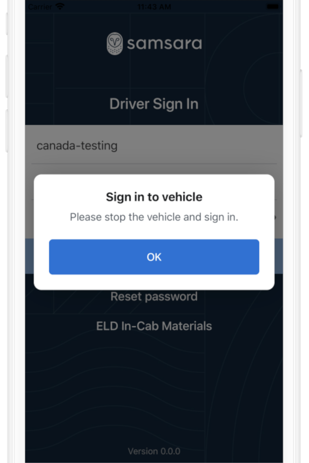 Sign In & Select Vehicle – Samsara Support