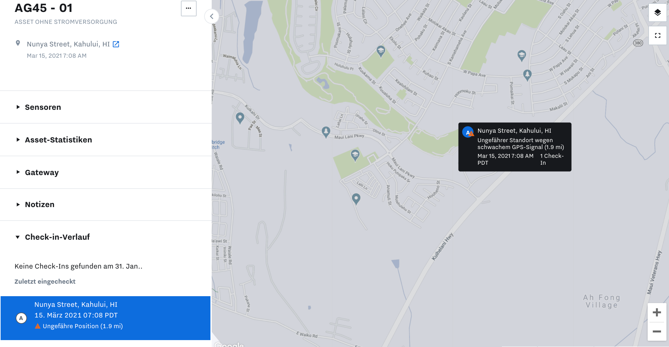 Ungefähre funkzellenbasierte Ortung für AssetGateways Samsara