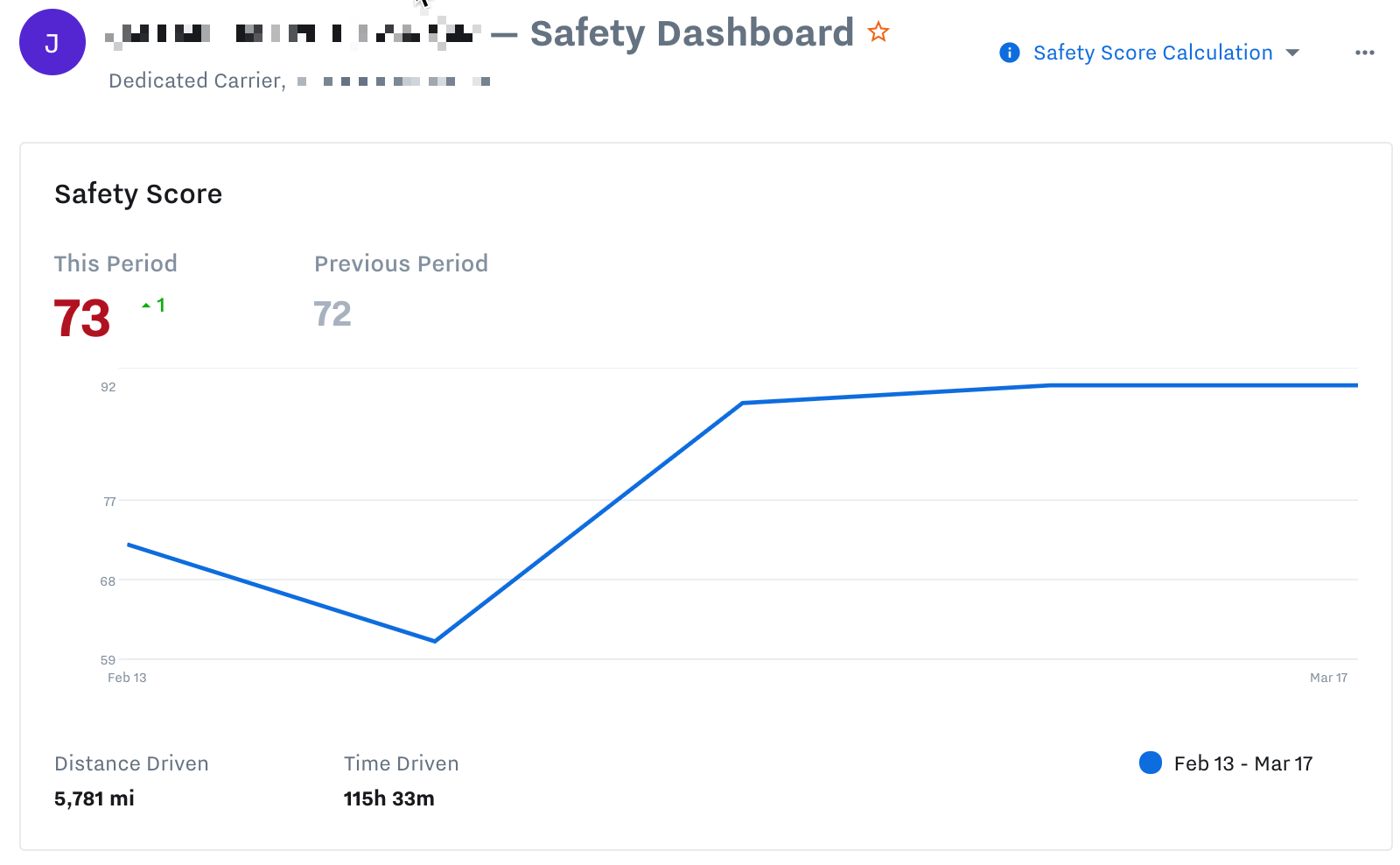 Safety Score Calculation Samsara Support