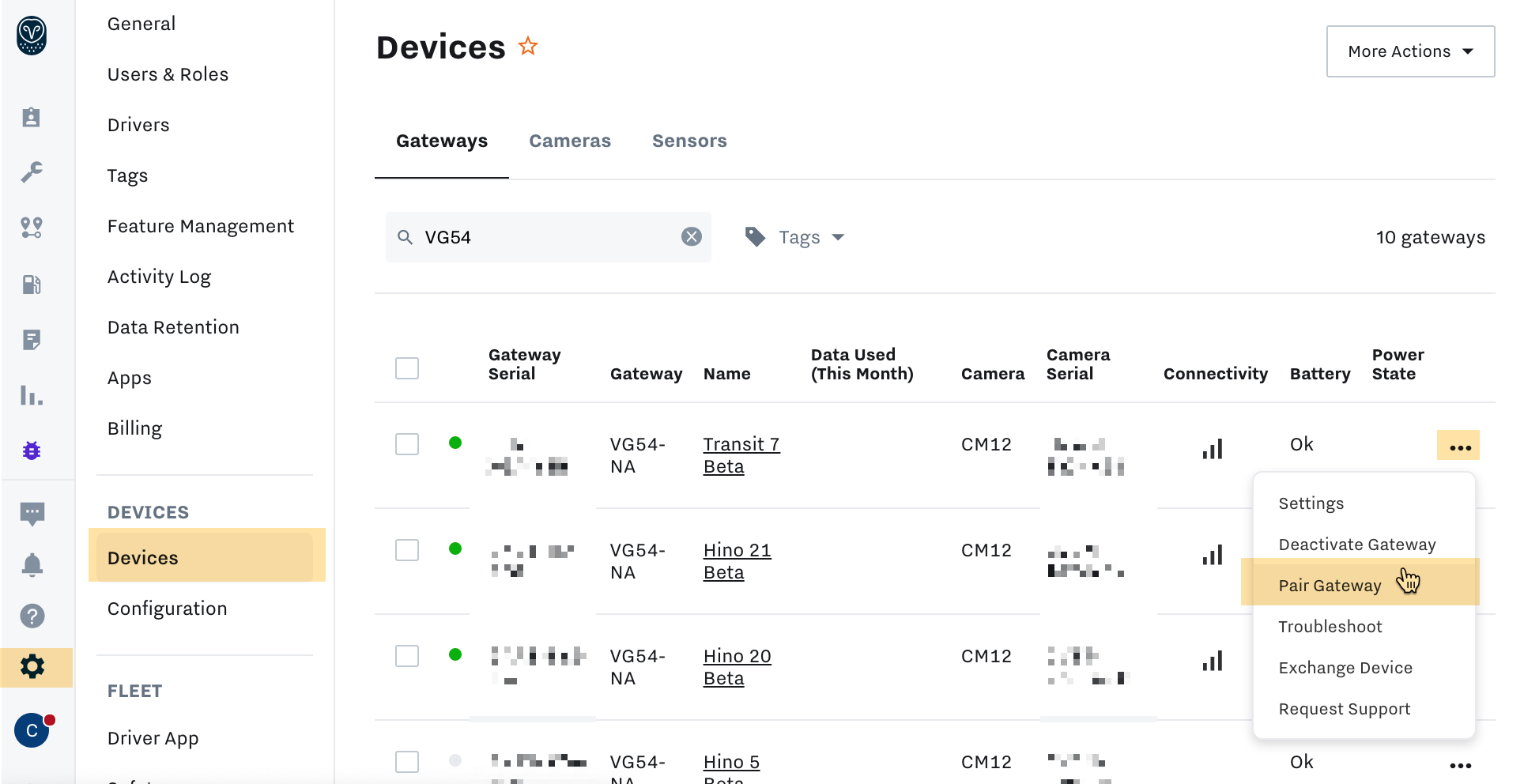 Replacing a VG34 Gateway with a VG54 Gateway in a Vehicle Samsara Support